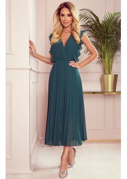 Numoco 315-1 EMILY plisowana sukienka z falbankami i dekoltem ze sklepu intimiti.pl w kategorii Sukienki - zdjęcie 187859773
