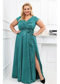 Duet Amanda długa sukienka plus size lux butelkowa ze sklepu intimiti.pl w kategorii Sukienki - zdjęcie 187859783