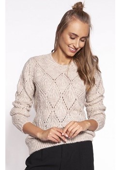 MKM SWE266 ażurowy sweterek damski beżowy ze sklepu intimiti.pl w kategorii Swetry damskie - zdjęcie 187859803