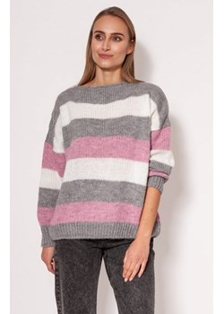MKM SWE299 obszerny sweter damski szary ze sklepu intimiti.pl w kategorii Swetry damskie - zdjęcie 187859870