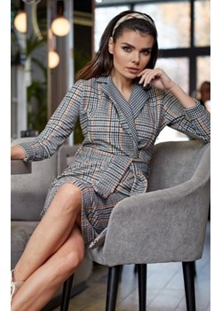 Elegancka sukienka w kratę navy A362 ze sklepu intimiti.pl w kategorii Sukienki - zdjęcie 187859950