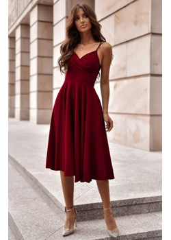 Duet Tifani rozkloszowana sukienka midi bordowa ze sklepu intimiti.pl w kategorii Sukienki - zdjęcie 187860002