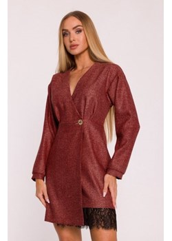 Moe sukienka tweedowa z koronką bordowa M871 ze sklepu intimiti.pl w kategorii Sukienki - zdjęcie 187860052