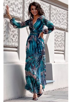 Długa sukienka w kolorowy print 0419/64D ze sklepu intimiti.pl w kategorii Sukienki - zdjęcie 187860063