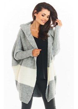 Oversizowy sweter z kapturem szary A392 ze sklepu intimiti.pl w kategorii Swetry damskie - zdjęcie 187860292