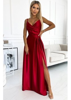 Numoco 299-14 CHIARA elegancka maxi długa satynowa suknia na ramiączkach ze sklepu intimiti.pl w kategorii Sukienki - zdjęcie 187860313