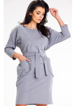 Awama A654 sukienka z kimonowym rękawem szara ze sklepu intimiti.pl w kategorii Sukienki - zdjęcie 187860643