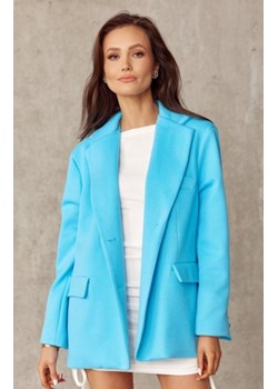 Niebieski oversizowy żakiet damski ze sklepu intimiti.pl w kategorii Marynarki damskie - zdjęcie 187860713