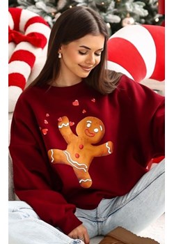 Bluza damska z nadrukiem Ciasteczka z bajki Shrek bordowa ze sklepu intimiti.pl w kategorii Bluzy damskie - zdjęcie 187860714