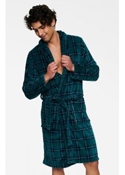 Henderson Trip 40068-77X zielono-granatowy szlafrok męski ze sklepu intimiti.pl w kategorii Szlafroki męskie - zdjęcie 187860721