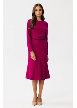 Stylove S347 sukienka z przeszyciami na dekolcie śliwkowa ze sklepu intimiti.pl w kategorii Sukienki - zdjęcie 187860790