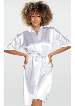 Dkaren satynowy szlafrok damski biały ze sklepu intimiti.pl w kategorii Szlafroki damskie - zdjęcie 187860821