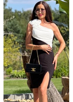 Elizabeth Alaia mini sukienka asymetryczna biało-czarna ze sklepu intimiti.pl w kategorii Sukienki - zdjęcie 187861040