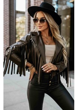 Numoco 624-4 krótka kurtka z frędzlami z miękkiej eco skóry ze sklepu intimiti.pl w kategorii Kurtki damskie - zdjęcie 187861050