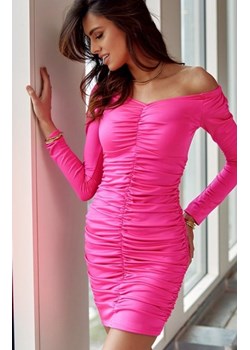 Dopasowana sukienka z marszczeniem z satyny ze sklepu intimiti.pl w kategorii Sukienki - zdjęcie 187862563