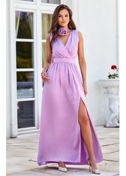 Satynowa maxi sukienka z ozdobną różą ze sklepu intimiti.pl w kategorii Sukienki - zdjęcie 187862693