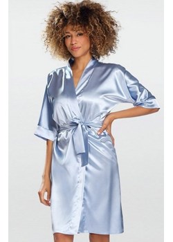 Dkaren 100 satynowy szlafrok damski blue ze sklepu intimiti.pl w kategorii Szlafroki damskie - zdjęcie 187863041