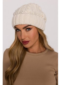Moe czapka damska splot warkocz ecru M897 ze sklepu intimiti.pl w kategorii Czapki zimowe damskie - zdjęcie 187863081
