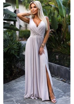 Numoco 467-2 LOUISE długa suknia z dekoltem i rozcięciem na nogę ze sklepu intimiti.pl w kategorii Sukienki - zdjęcie 187863231