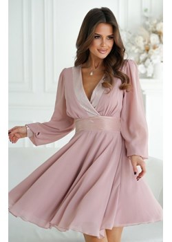 Bicotone rozkloszowana sukienka wizytowa brudny róż ze sklepu intimiti.pl w kategorii Sukienki - zdjęcie 187863252