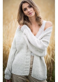 *Oversizowy kardigan beżowy F759 ze sklepu intimiti.pl w kategorii Swetry damskie - zdjęcie 187863411