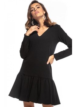Tessita T355 sportowa sukienka z falbaną czarna ze sklepu intimiti.pl w kategorii Sukienki - zdjęcie 187863584