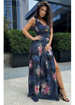 Elegancka sukienka maxi w kwiaty 245-01 ze sklepu intimiti.pl w kategorii Sukienki - zdjęcie 187863684