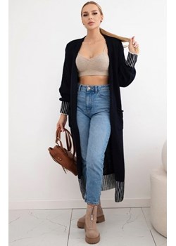 Długi kardigan z kieszeniami granatowy ze sklepu intimiti.pl w kategorii Swetry damskie - zdjęcie 187863750