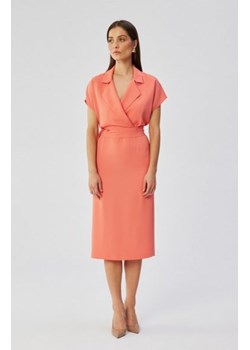 Stylove S363 sukienka midi z kołnierzem pomarańczowa ze sklepu intimiti.pl w kategorii Sukienki - zdjęcie 187863871