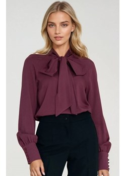 Nife wiskozowa bluzka z szarfą śliwka ze sklepu intimiti.pl w kategorii Bluzki damskie - zdjęcie 187864091