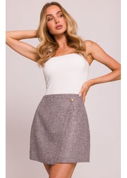 Moe mini spódniczka na zakładkę grafitowa M854 ze sklepu intimiti.pl w kategorii Spódnice - zdjęcie 187864262