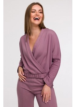 Bewear B292 bluza z kopertowym dekoltem wrzosowa ze sklepu intimiti.pl w kategorii Bluzy damskie - zdjęcie 187864304