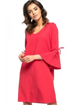 Tessita T273 sukienka z falbanką przy rękawie malinowa ze sklepu intimiti.pl w kategorii Sukienki - zdjęcie 187864372