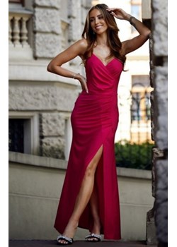 *Wieczorowa błyszcząca sukienka amarant maxi 354 ze sklepu intimiti.pl w kategorii Sukienki - zdjęcie 187864661