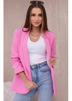 Marynarka z klapami elegancka różowy jasny ze sklepu intimiti.pl w kategorii Marynarki damskie - zdjęcie 187864671