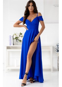 Duet Valentina długa sukienka gładka chabrowa ze sklepu intimiti.pl w kategorii Sukienki - zdjęcie 187864741