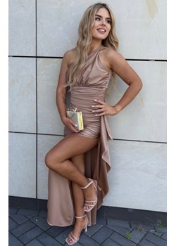 Nifiko Kylie dopasowana sukienka na jedno ramię złoty szampan ze sklepu intimiti.pl w kategorii Sukienki - zdjęcie 187864742