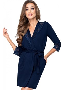 Donna Miriam granatowy szlafrok damski ze sklepu intimiti.pl w kategorii Szlafroki damskie - zdjęcie 187864941