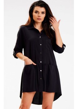 Awama A584 czarna koszulowa sukienka ze sklepu intimiti.pl w kategorii Sukienki - zdjęcie 187865212
