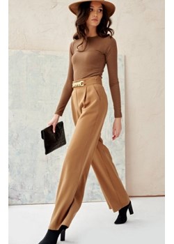 Szerokie spodnie plazzo karmelowe 0011 ze sklepu intimiti.pl w kategorii Spodnie damskie - zdjęcie 187865343