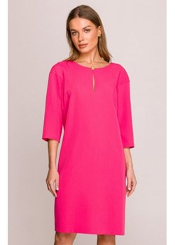 Stylove S394 sukienka z łezką w dekolcie różowa ze sklepu intimiti.pl w kategorii Sukienki - zdjęcie 187865620