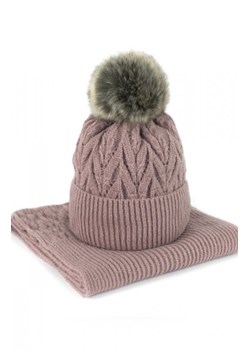 Art of polo Łomnica różowy komplet damski ze sklepu intimiti.pl w kategorii Komplety czapka i szalik damskie - zdjęcie 187865661