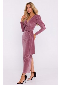 Moe welurowa sukienka wieczorowa maxi brudny róż M828 ze sklepu intimiti.pl w kategorii Sukienki - zdjęcie 187865662
