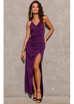 Wieczorowa błyszcząca sukienka maxi fioletowa 354 ze sklepu intimiti.pl w kategorii Sukienki - zdjęcie 187865690
