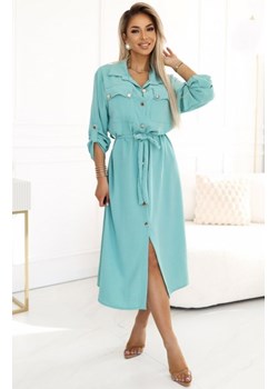 Numoco 531-2 szmizjerka midi ze złotymi guzikami i wiązaniem ze sklepu intimiti.pl w kategorii Sukienki - zdjęcie 187865872