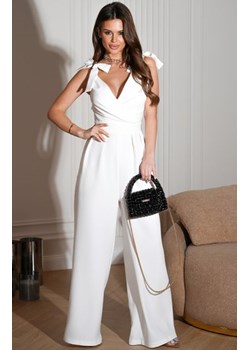 Elegancki kombinezon  z kokardkami ecru 304-04 ze sklepu intimiti.pl w kategorii Kombinezony damskie - zdjęcie 187865934