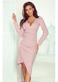 Numoco 290-1 asymetryczna sukienka z dekoltem i drapowaniem ze sklepu intimiti.pl w kategorii Sukienki - zdjęcie 187866104
