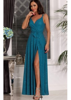 Długa  brokatowa sukienka Paris turkusowa ze sklepu intimiti.pl w kategorii Sukienki - zdjęcie 187866342