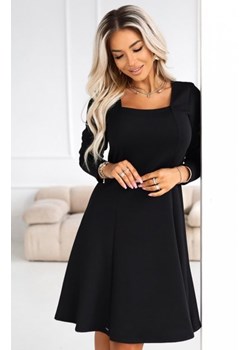 Numoco 574-3 IVANA wygodna trapezowa sukienka z dekoltem i długim rękawkiem ze sklepu intimiti.pl w kategorii Sukienki - zdjęcie 187866422