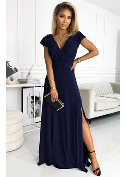Numoco 411-3 CRYSTAL połyskująca długa suknia z dekoltem ze sklepu intimiti.pl w kategorii Sukienki - zdjęcie 187866430